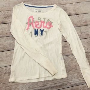 Long sleeved white Aeropostale shirt.